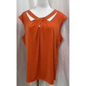 Kasper Women Sleeveless Top Orange Stretch Size XL
